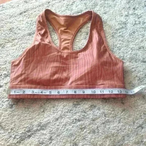 Fabletics Womens Brown Striped Padded Sports Bra M - Picture 6 of 8